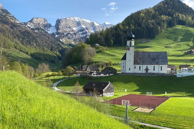 Appenzell Cow milking experience from Zurich with alpine scenery - Wasserauen first: grazing cows, goats, and easy photo time