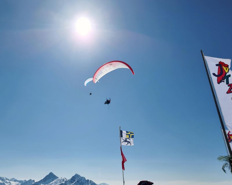 Davos: Tandem Paragliding Flight - At the Top: Wind Checks and Choosing Where You Launch
