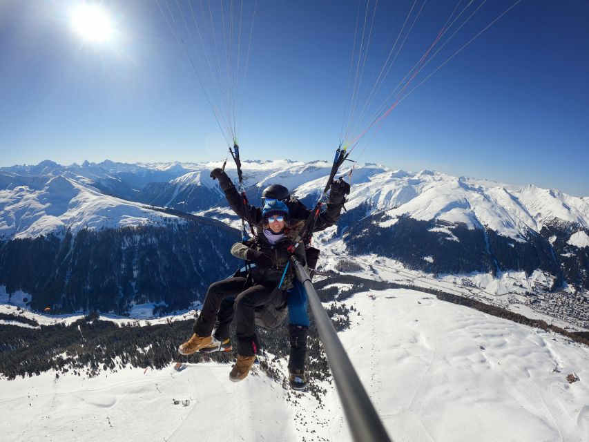 Davos: Tandem Paragliding Flight - The Moment of Launch: Running Together and Getting Airborne