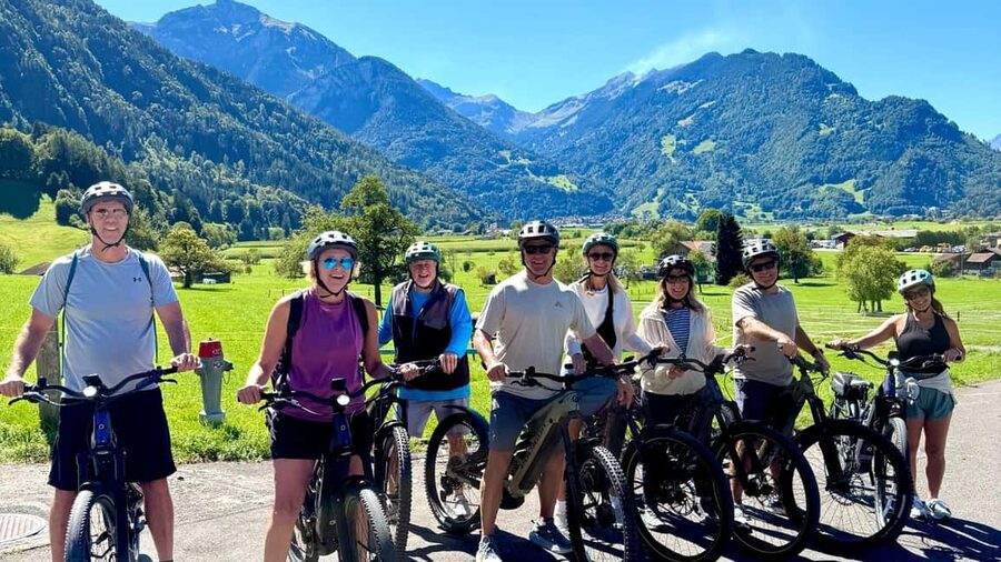 Discover Interlaken E-Bike Tour – Lakes Ruins and Views - Weissenau Castle Ruin, reeds, birds, and a softer kind of descent