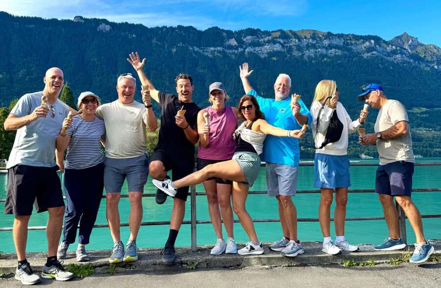 Discover Interlaken E-Bike Tour – Lakes Ruins and Views - Crossing the Aare River and moving toward Lake Brienz in Bönigen