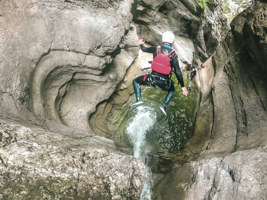 From Interlaken: Canyoning Chli Schliere - Language and guide style: English and German support