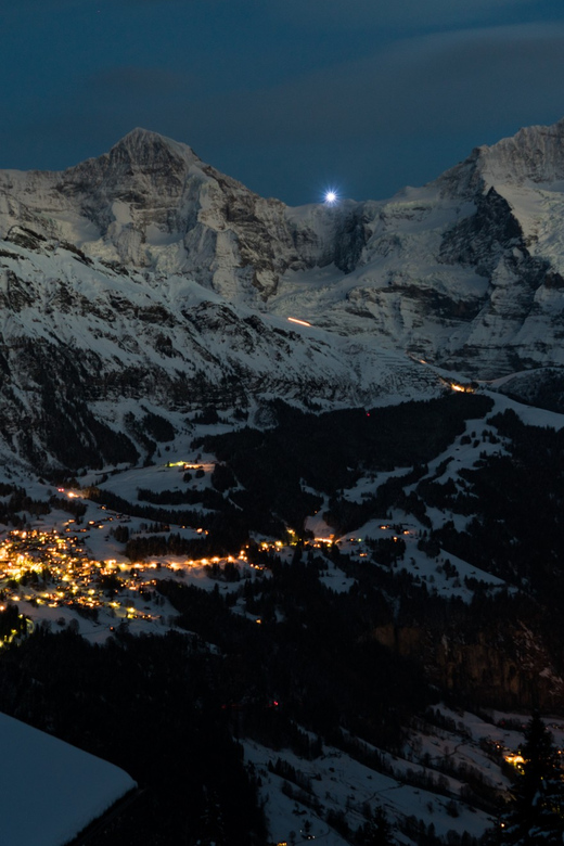From Interlaken: Night Sledding - The moonlit sled run: what it feels like when the hill goes steep