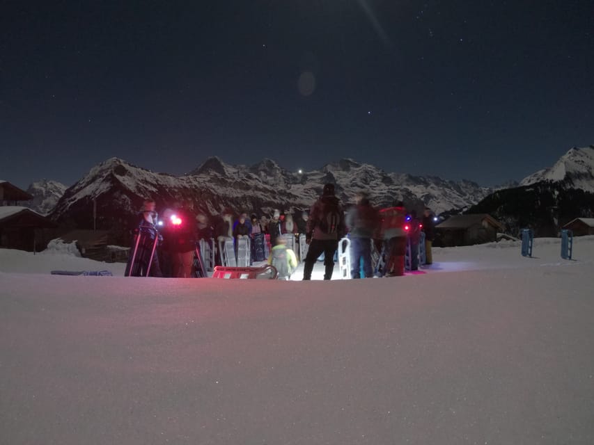 From Interlaken: Night Sledding with Cheese Fondue Dinner - Sled Track Time: 1 Hour of Moonlit Runs and Regrouping Stops