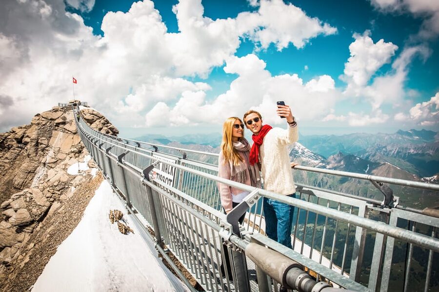 Full-Day Trip to Riviera Col du Pillon & Glacier 3000 - The Peak Walk suspension bridge: 108 meters of nerve, plus big perspective