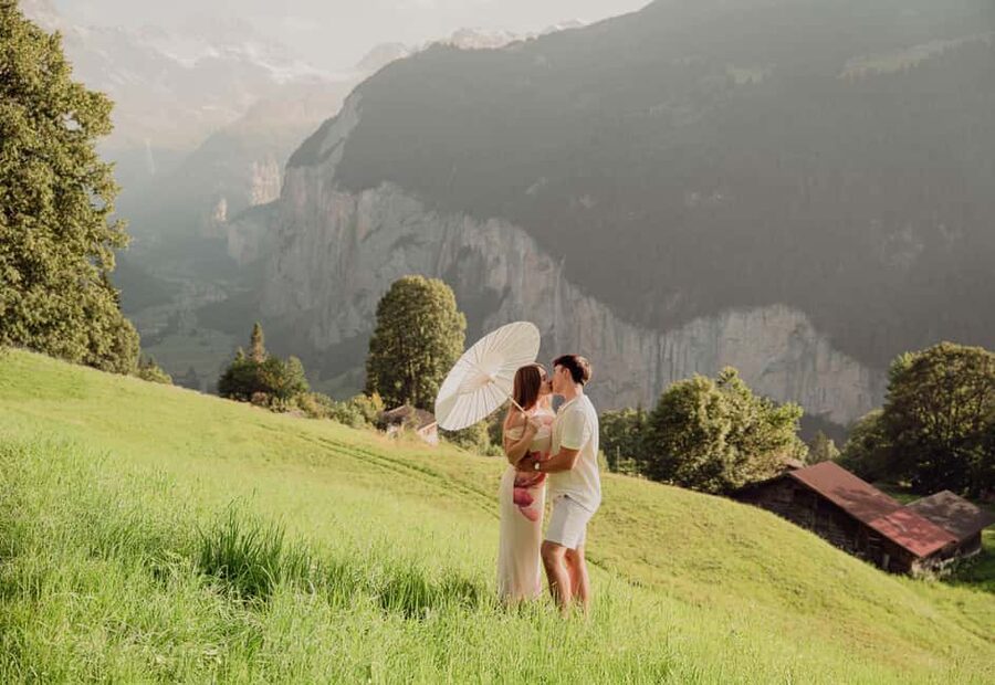 Lauterbrunnen & Wengen: Photoshoot at the best spots. - Staubbach Falls viewpoint: getting iconic photos without the chaos