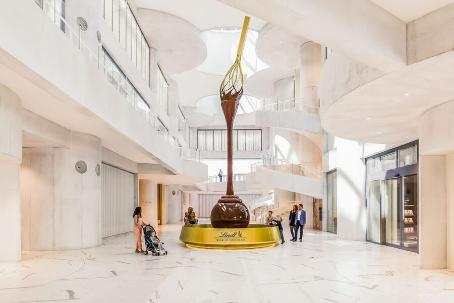 Lindt Home of Chocolate Museum Entry Ticket - First stop: the 9-meter fountain, lockers, and factory smells