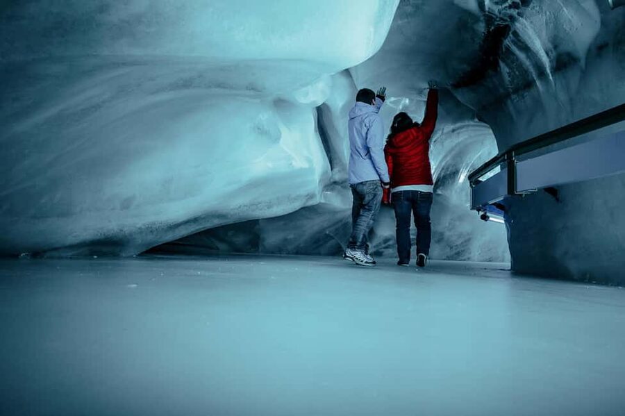 Lucerne: Mount Titlis Snowmobile Adventure - Ice cave and cliff walk (if you choose): what you gain, and what time costs