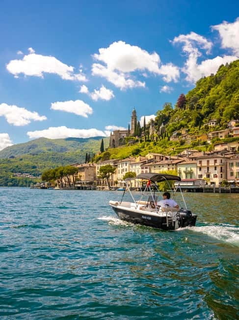 Lugano Lake: 3 hours Boat Rental - A boat you can drive without a license (and it actually feels easy)