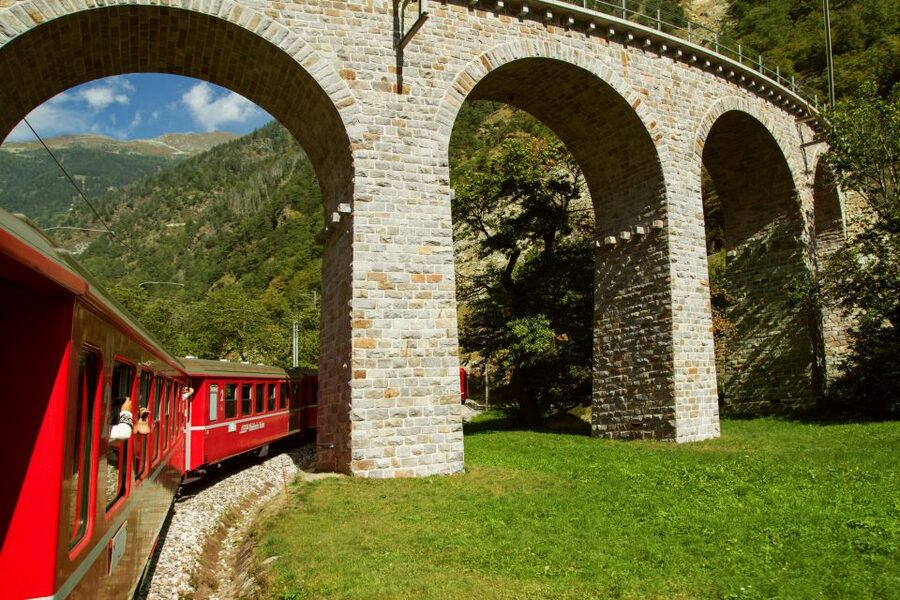 Milan to St. Moritz: Scenic Bernina Train Tour with Guide - The Bernina Red Train: UNESCO scenery and opening-window photos
