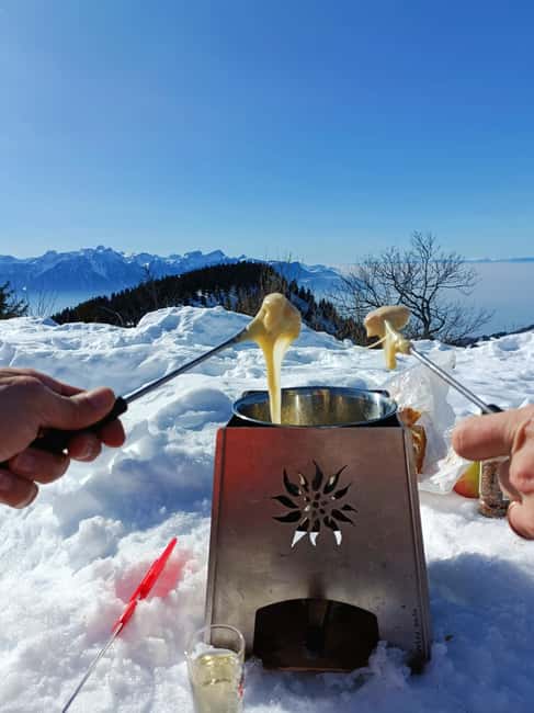 Montreux: Snowshoe Trek with Fondue and Wine - Getting up to the heights: how the rack railway fits in