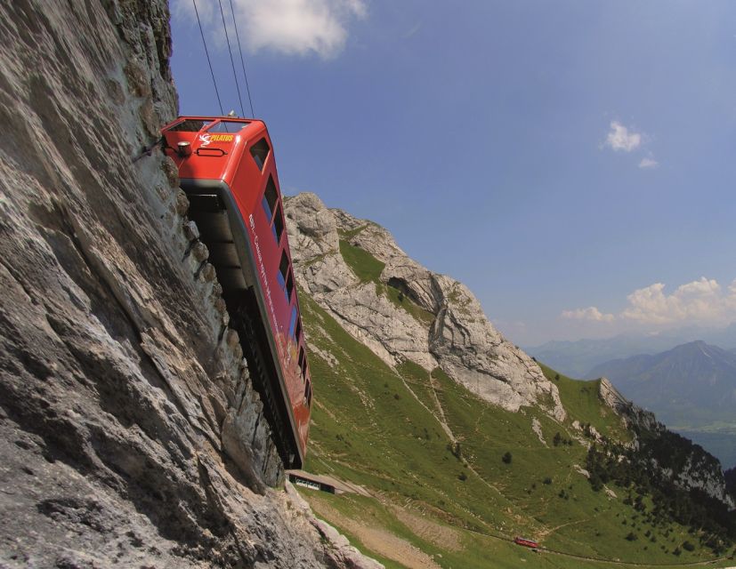Mt. Pilatus and Mt. Titlis 2-Day Tour from Zurich - Mt. Pilatus Day: cable car up, cogwheel down (48%), and a boat across Lake Lucerne
