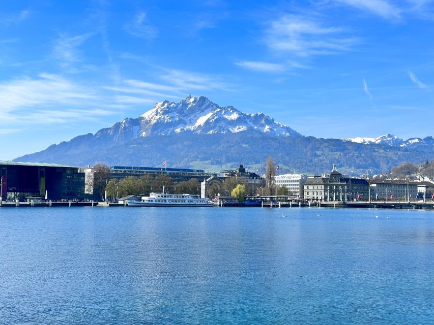 Mt. Pilatus & Lake Lucerne Small Group Tour | From Basel - Lake Lucerne cruise: how the water sets up the mountain views