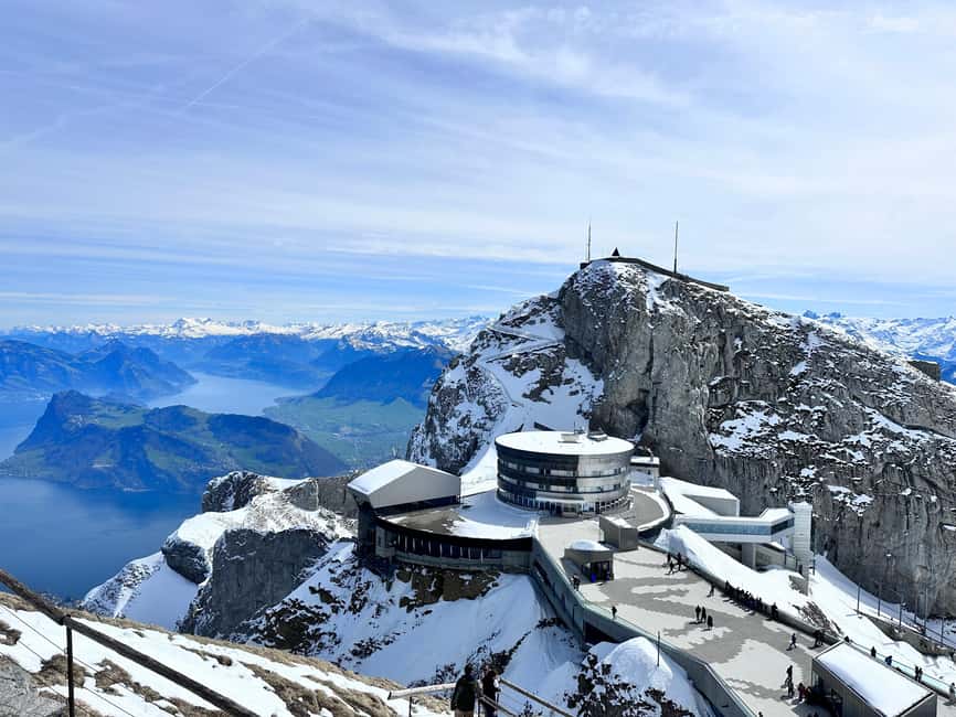 Mt. Pilatus & Lake Lucerne Small Group Tour | From Lucerne - Descending the dragon ride cable car in a glass cabin