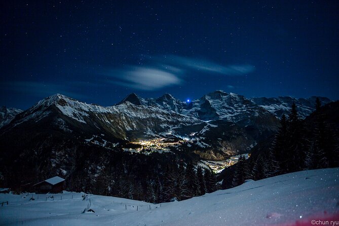 Night Sledding with Fondue - The Moonlit Sled Run: Woods, Meadows, and Frozen Waterfalls