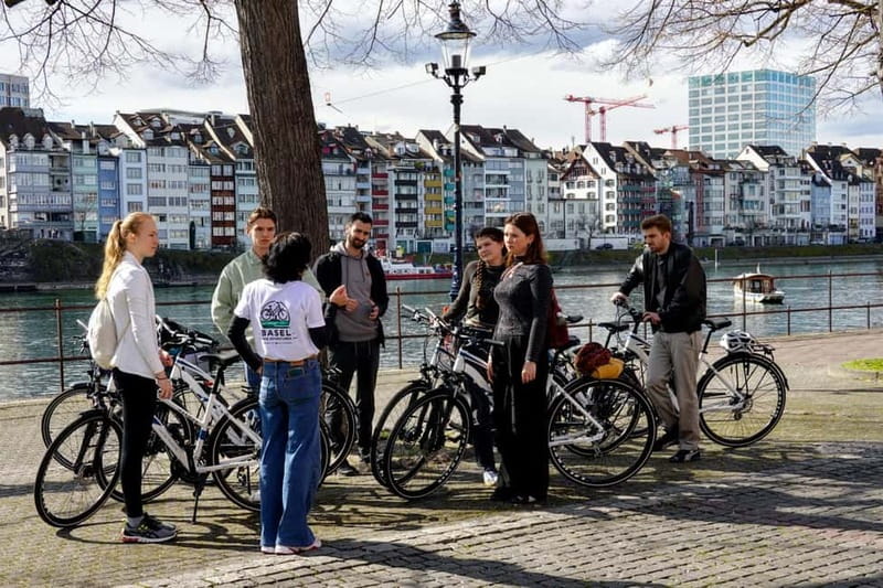 The Best of Basel: Guided Bike Tour - St. Johanns-Tor start, bikes ready, and helmets sorted