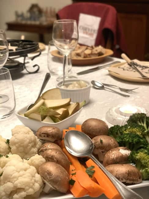 Traditional Swiss Dinner: Cheese Fondue, Appetizers/Dessert - Basel Cheese Fondue Dinner In A Real Home Kitchen