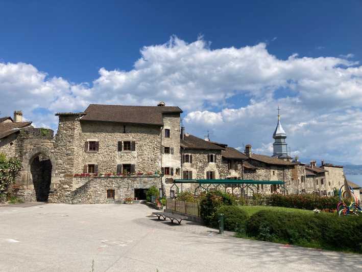 Yvoire medieval village : Walking Guided Tour - Saint-Pancrace on Place du Thay: architecture that anchors the village