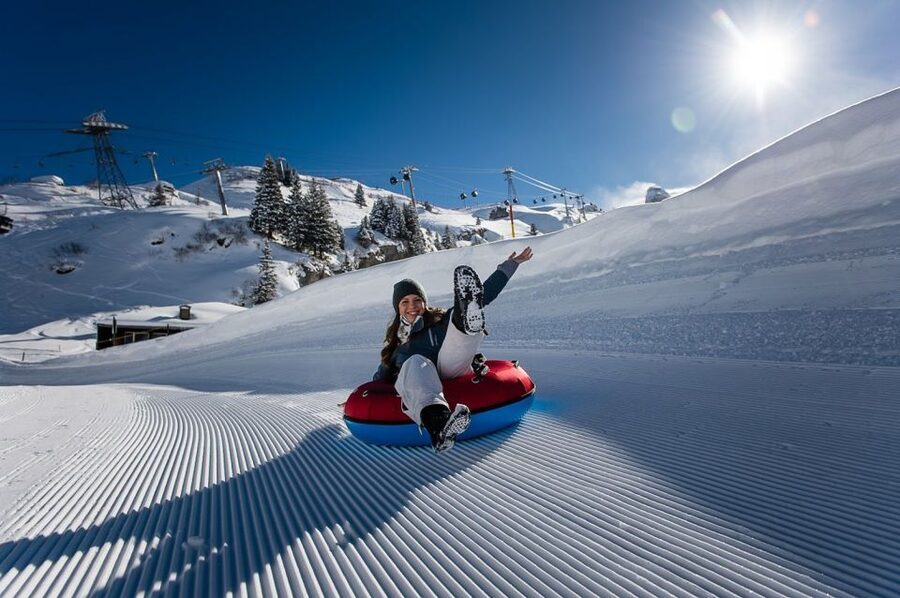 Zurich: Titlis First Time Ski Experience & Lucerne - Snow tubing at Trübsee, the fun factor goes up fast